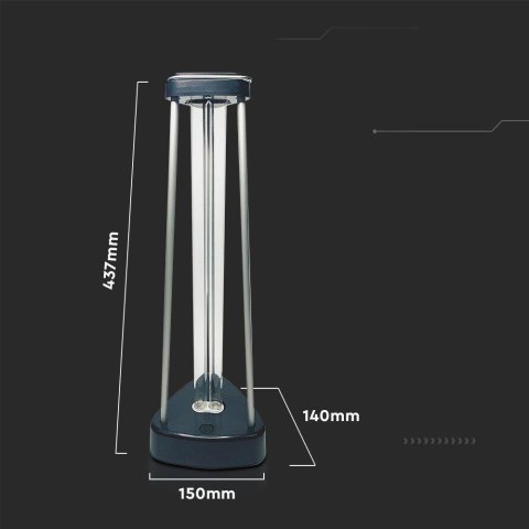 Lampa Bakteriobójcza Wirusobójcza 38W 60m2 UVC OZON V-TAC VT-3238