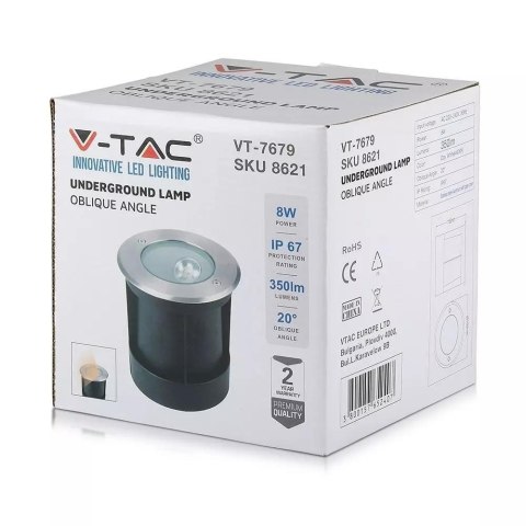 Oprawa Gruntowa Ogrodowa Najazdowa V-TAC 8W LED IP67 Asymetryczna 20st VT-7679 4000K 350lm