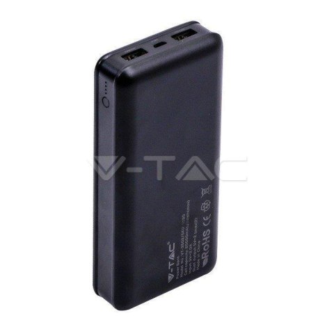 Power Bank V-TAC 20000mAh Czarny 68.5x142x28mm VT-3502