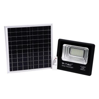 Projektor LED Solarny V-TAC 20W Czarny IP65, Pilot, Timer VT-60W 6000K 1650lm