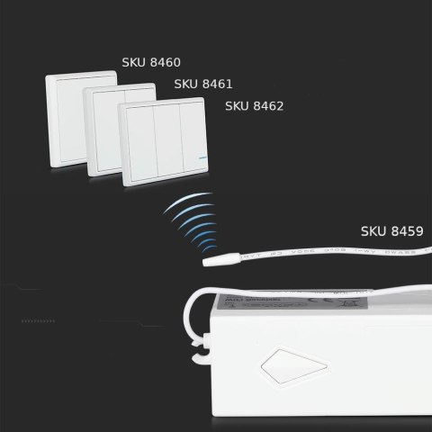 Przełącznik Bezprzewodowy Potrójny IP54 do SKU 8458, 8459 V-TAC VT-5133