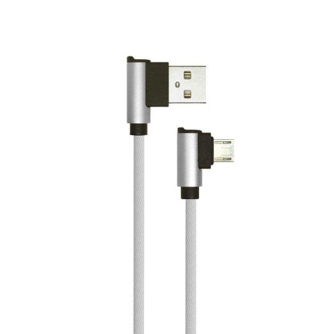 Przewód Micro USB V-TAC 1M Szary Wtyk Kątowy Seria Diamond VT-5361