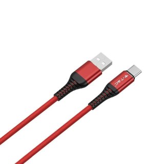 Przewód USB V-TAC Typ C 1M Czerwony Seria Złota VT-5361