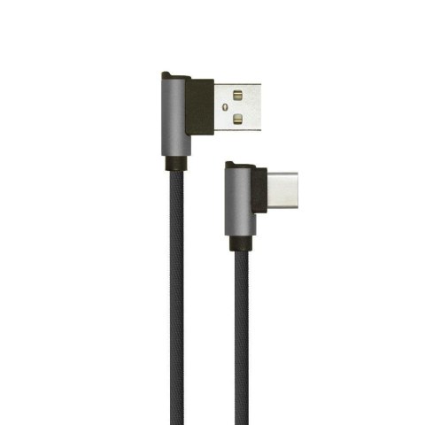 Przewód USB V-TAC Typ C 1M Wtyk Kątowy Czarny Seria Diamond VT-5362