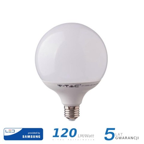 Żarówka LED V-TAC SAMSUNG CHIP 22W E27 G120 120Lm/W VT-242 3000K 2650lm 5 Lat Gwarancji