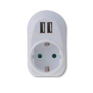 Adapter do gniazda 2x USB 2,1A V-TAC Biały VT-1044