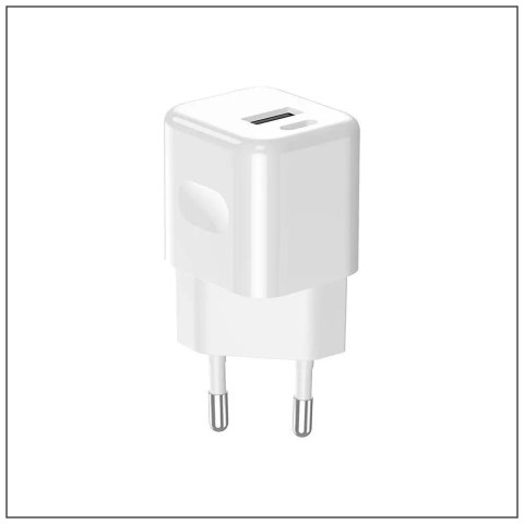 Ładowarka USB V-TAC SZYBKA 30W Biała MINI Dual USB Type-A Type-C VT-5330-W