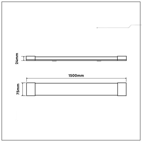 Oprawa V-TAC 38W LED Liniowa Natynkowa 150CM 155Lm/W VT-8338 4000K 5900lm 5 Lat Gwarancji