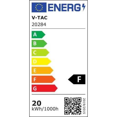 Projektor LED V-TAC 20W SAMSUNG CHIP Czujnik Ruchu Czarny Przewód 1M VT-128S-1 4000K 1510lm 5 Lat Gwarancji