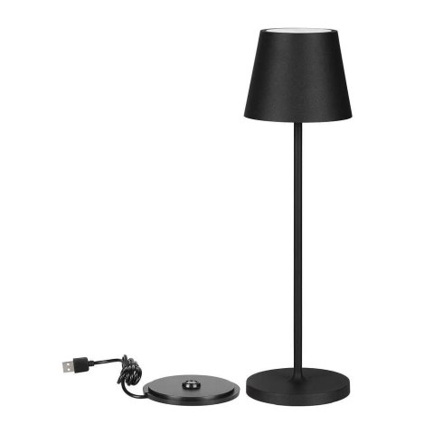 Lampka Biurkowa Nocna V-TAC 2W LED Ładowanie Ściemnianie IP54 Czarna VT-7522 3000K 200lm