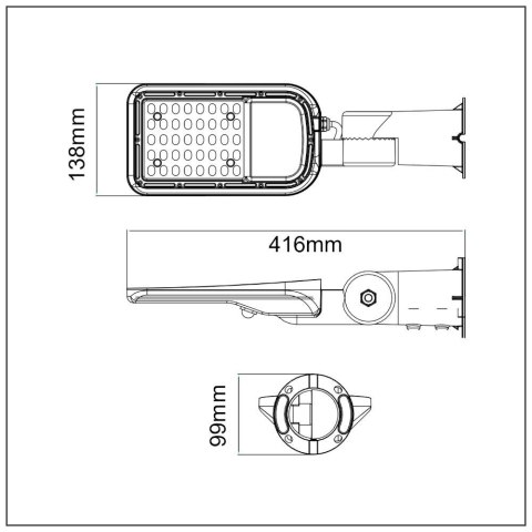 Oprawa Uliczna LED V-TAC SAMSUNG CHIP z regulacją 30W 120Lm/W VT-39ST 6500K 3000lm 5 Lat Gwarancji