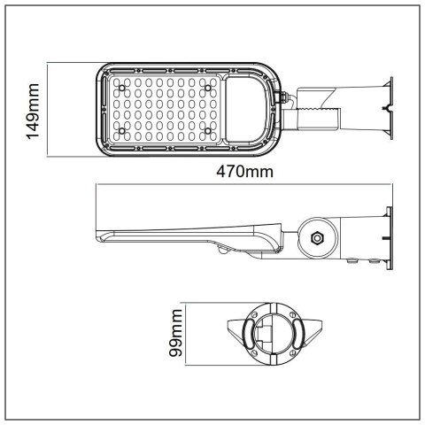 Oprawa Uliczna LED V-TAC SAMSUNG CHIP z regulacją 50W 120Lm/W VT-59ST 4000K 5000lm 5 Lat Gwarancji