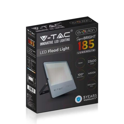 Projektor LED V-TAC 150W G8 Czarny 185Lm/W EVOLUTION VT-150185 6500K 23600lm 5 Lat Gwarancji