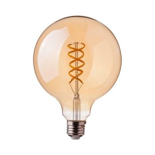 Żarówka LED V-TAC 5W E27 Filament Bursztynowa Kula G125 Ściemnialna VT-2085D 2200K 300lm