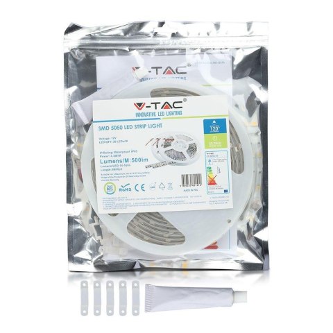 Taśma LED V-TAC SMD5050 150LED IP65 RĘKAW 4,8W/m VT-5050 RGB 500lm