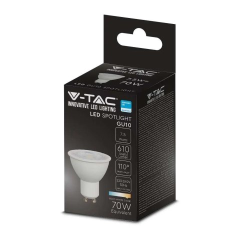 Żarówka LED V-TAC SAMSUNG CHIP GU10 7,5W 110st VT-292 3000K 610lm 5 Lat Gwarancji