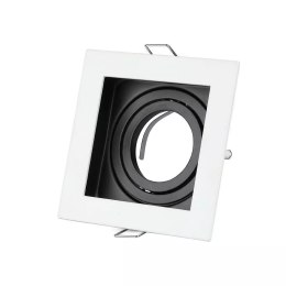 Oczko V-TAC Aluminiowe GU10 Kwadrat Białe/Czarne VT-781