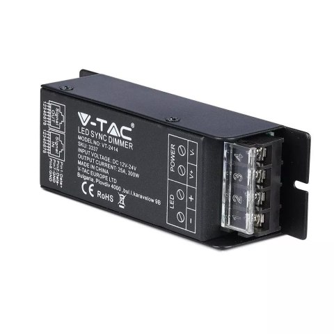 Sterownik Taśm LED Jednokolorowy Radiowy 12V/24V 300W/600W 25A RJ45 V-TAC VT-2414