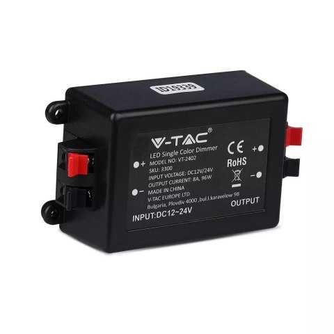 Sterownik Ściemniacz Taśm LED jednokolorowych RF Radiowy V-TAC 12V/96W 24V/192W 8A VT-4083