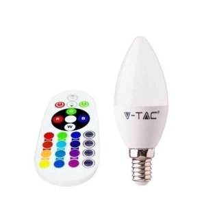 Żarówka LED V-TAC 3.5W E14 Świeczka Pilot VT-2214 6400K+RGB 320lm