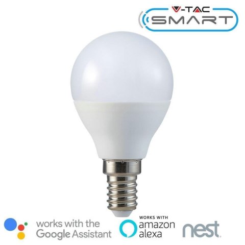 Żarówka LED WiFi V-TAC 4.5W E14 Kulka P45 SMART Amazon Alexa Google Home VT-5154 RGB+2700K-6400K 300lm