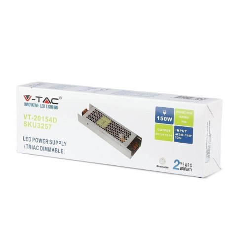 Zasilacz LED V-TAC 150W Ściemnialny 12V 12.5A IP20 Modułowy VT-20154D