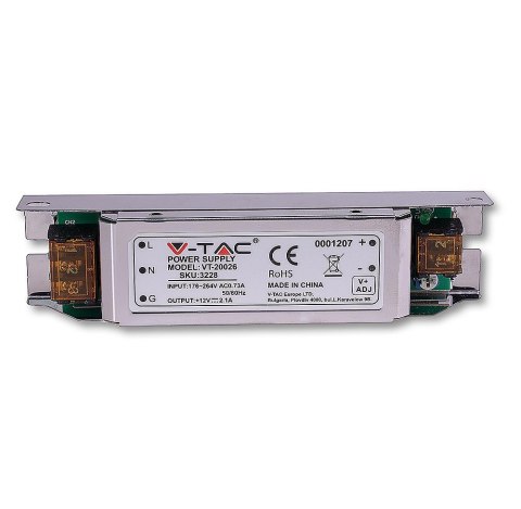 Zasilacz LED V-TAC 25W 12V 2,1A Modułowy VT-20026