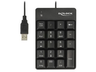 KLAWIATURA DELOCK NUMERYCZNA USB 19 KLAWISZY CZARNA