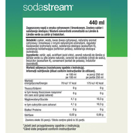 SodaStream Cytryna Limonka Syrop koncentrat do wody 440ml