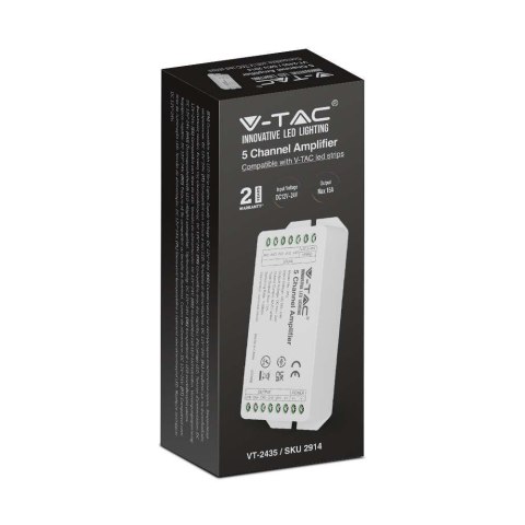 Wzmacniacz V-TAC 5 kanałowy 15A/MAX 12V-180W 24V-360W VT-2435