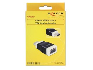 ADAPTER HDMI(M)->VGA(F)+MINIJACK 3.5MM(F) CZARNY DELOCK