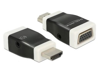 ADAPTER HDMI(M)->VGA(F)+MINIJACK 3.5MM(F) CZARNY DELOCK