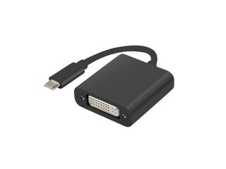 ADAPTER USB-C(M) 3.1->DVI-I(F)(24+5) DUAL LINK (DISPLAYPORT ALT MODE) NA KABLU 15CM CZARNY LANBERG