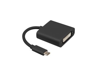 ADAPTER USB-C(M) 3.1->DVI-I(F)(24+5) DUAL LINK (DISPLAYPORT ALT MODE) NA KABLU 15CM CZARNY LANBERG