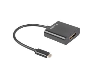 ADAPTER USB-C(M) 3.1->HDMI(F)(DISPLAYPORT ALT MODE) NA KABLU 15CM CZARNY LANBERG