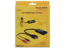 ADAPTER VGA+AUDIO 3.5MM JACK+POWER USB->HDMI DELOCK (USZKODZONE OPAKOWANIE)