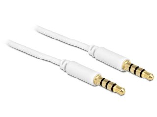 KABEL AUDIO MINIJACK 3.5MM M/M 4 PIN 1M BIAŁY DELOCK