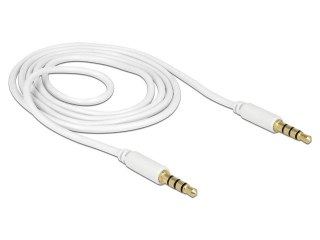 KABEL AUDIO MINIJACK 3.5MM M/M 4 PIN 1M BIAŁY DELOCK