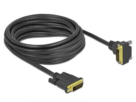 KABEL DVI-D(M)(24+1)->DVI-D(M)(24+1) 5M KĄTOWY DÓŁ CZARNY DUAL LINK DELOCK