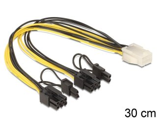 KABEL ROZDZIELACZ ZASILANIA PCI EXPRESS 6 PIN(F)->2X PCI EXPRESS 8 PIN(M) 30CM DELOCK
