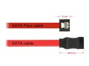 KABEL SATA DATA III (6GB/S) F/F 30CM Z ZATRZASKAMI METALOWYMI FLEXI CZERWONY DELOCK