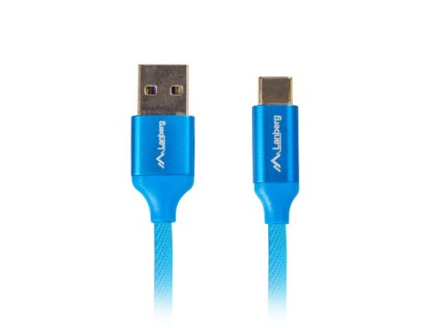 KABEL USB-C(M)->USB-A(M) 2.0 0.5M NIEBIESKI PREMIUM 5A LANBERG