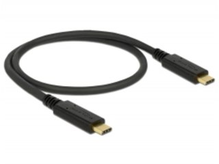 KABEL USB-C M/M 3.1 GEN 2 0.5M E-MARKER CZARNY DELOCK