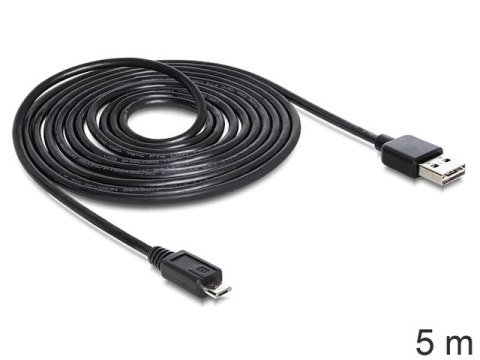 KABEL USB MICRO(M)->USB-A(M) 2.0 5M EASY-USB CZARNY DELOCK