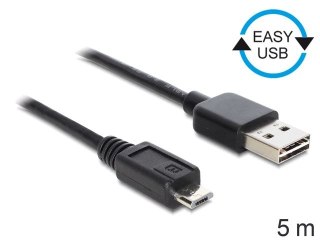 KABEL USB MICRO(M)->USB-A(M) 2.0 5M EASY-USB CZARNY DELOCK