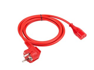 KABEL ZASILAJĄCY CEE 7/7->IEC 320 C13 1.8M VDE CZERWONY ARMAC