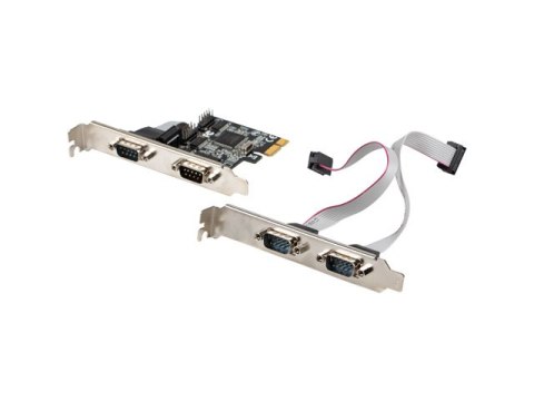 KARTA PCI EXPRESS X1->4X DB-9(COM) ŚLEDZIE LOW PROFILE LANBERG