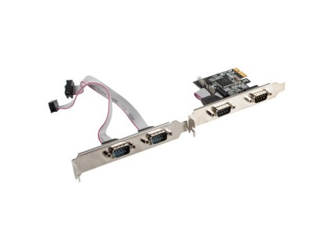 KARTA PCI EXPRESS X1->4X DB-9(COM) ŚLEDZIE LOW PROFILE LANBERG