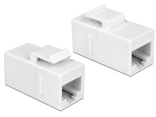 ŁĄCZNIK KEYSTONE GNIAZDO RJ45->RJ45 KAT.6 UTP DO PUSZKI MONTAŻOWEJ BIAŁY DELOCK