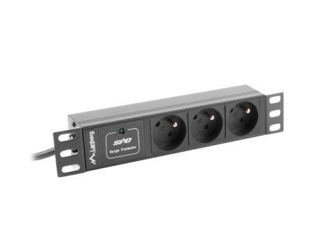 LISTWA ZASILAJĄCA RACK PDU 10" LANBERG 1U 10A 2M 3X 230V PL CZARNA C14